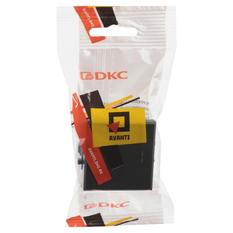 4412112 | Переключатель одноклавишный модульный, Avanti, Черный матовый, 2 модуля-4