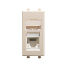 Компьютерная розетка RJ-45 модульная, кат.6А, "Avanti", "Ванильная дымка", 1 модуль