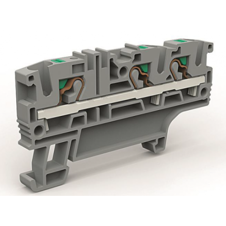 ZEFC410GR | Проходная клемма 3 точки подключения на 4 кв.мм