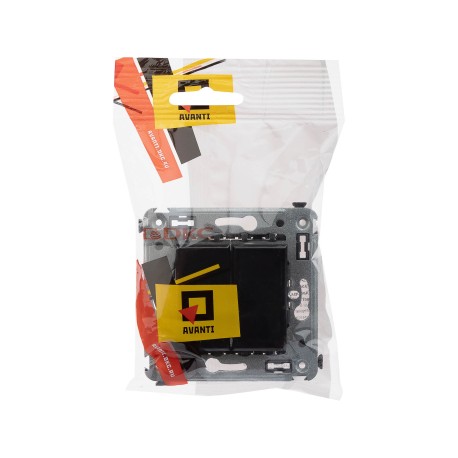 4402124 | Инвертор двухклавишный в стену, Avanti, Черный квадрат-4