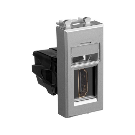 4404251 | HDMI розетка модульная, тип А-А, "Avanti",  "Закаленная сталь", 1 модуль-1