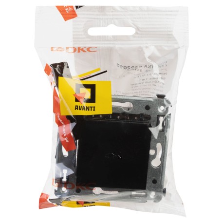 4402013 | Розетка с крышкой в стену, 2P+E, с з/ш, "Avanti", "Черный квадрат"-4