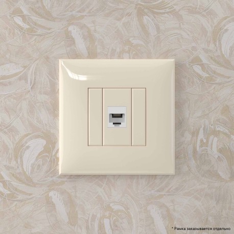 4405613 | Телефонная розетка RJ-12 без шторки в стену одинарная, "Avanti", "Ванильная дымка"-4