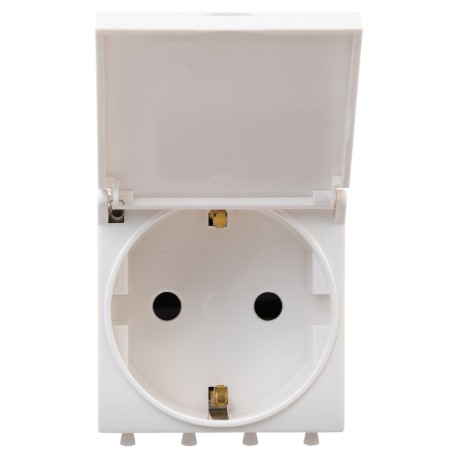 4400012 | Розетка с крышкой модульная, 2P+E, с з/ш, "Avanti", "Белое облако", 2 модуля