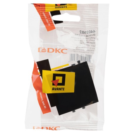 4402982 | Вывод кабеля модульный "Avanti", "Черный квадрат", 2 модуля-4