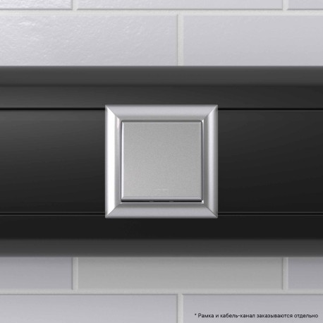 4404112 | Переключатель одноклавишный модульный, "Avanti", "Закаленная сталь", 2модуля-5