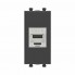 4412791 | Компьютерная розетка RJ-45 без шторки модульная, кат.6 экранированная, "Avanti", "Черный матовый", 1 модуль