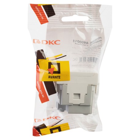 4400012 | Розетка с крышкой модульная, 2P+E, с з/ш, "Avanti", "Белое облако", 2 модуля-4