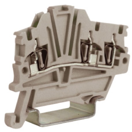ZHM410GR | HMM.1/1+2GR, проходной зажим 1,5 кв.мм серый 1 ввод/2 вывода