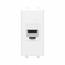 Компьютерная розетка RJ-45 без шторки модульная, кат.5е, "Avanti", "Белое облако", 1 модуль