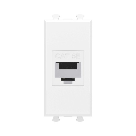 4400661 | Компьютерная розетка RJ-45 без шторки модульная, кат.5е, "Avanti", "Белое облако", 1 модуль