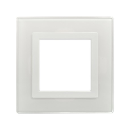 4400822 | Рамка из натурального стекла,  "Avanti", белая, 2 модуля