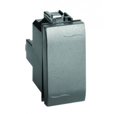 Выключатель типа "кнопка", черный, 1мод.