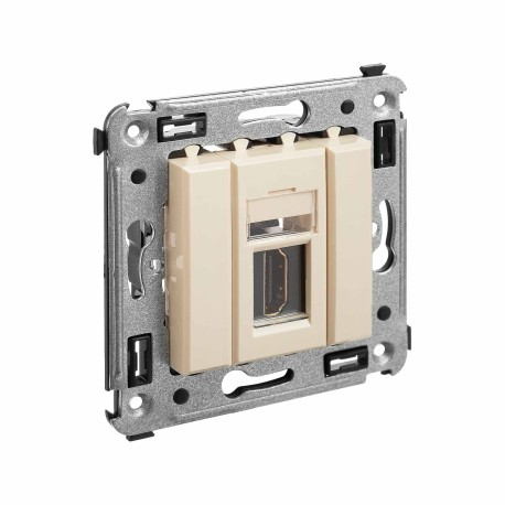 4405253 | HDMI розетка одинарная в стену, тип А-А, Avanti, Ванильная дымка-1