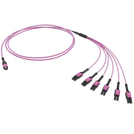 RNFML12402 | Оптическая разветвительная сборка 12ОВ 50/125 OM4, 1xMTP PRO(12)/6хLC Duplex Uniboot, 2м (предустановленная конфигурация: MTP Male , тип полярности - прямая (Tx-->Rx)