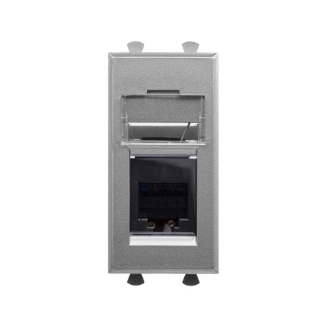 4404311 | Телефонная розетка RJ-12 модульная, "Avanti", " Закаленная сталь", 1модуль