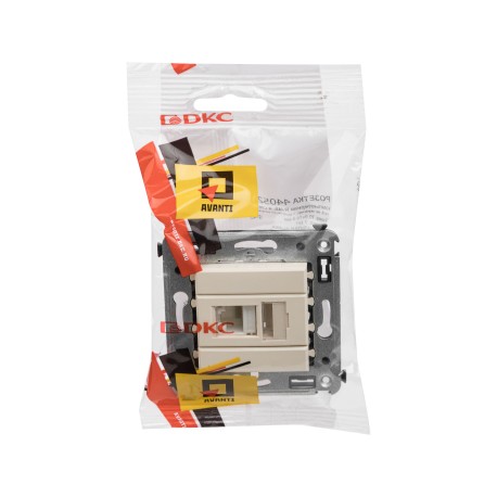 4405293 | Компьютерная розетка RJ-45 в стену, кат.6 одинарная,Avanti, Ванильная дымка-4