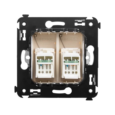 4405374 | Компьютерная розетка RJ-45 в стену, кат.6А двойная, Avanti, Ванильная дымка-2