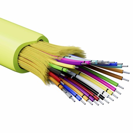 RNDT5C24LM01 | Кабель волоконно-оптический, распределительный, арамидные упрочняющие нити, для внутренней прокладки, нг(А)-HF, 24 ОВ, категория OM5 (G.651.1) плотный буфер, 0,4 кН, барабан 2000 м