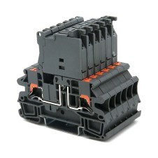 Клемма для предохранителя, зажим push-in, 2 точки подключения, 4 кв.мм, серая