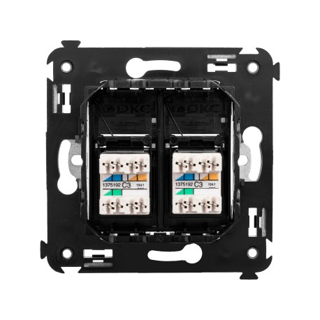 4412314 | Телефонная розетка RJ-12 в стену двойная, Avanti, Черный матовый-2