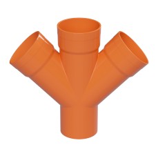 Соединение для четырех двустенных труб,45 ,полипропилен,д.160