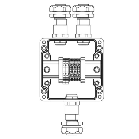 1231.031.22.11C | Взрывозащищенная клеммная коробка из полиэстера TBE-P-03-(2xCBC.2-2xCBC.2(i)-2xTEO.2)-2xKAEPM2MHK-20(A)-1xKAEPM2MHK-20(C)1Ex e IIC Т5 Gb / Ex tb IIIC T95°C Db IP66