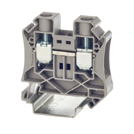 TUR-16 | Клемма проходная, винтовой зажим, 2 точки подключения, 16 кв.мм, серая
