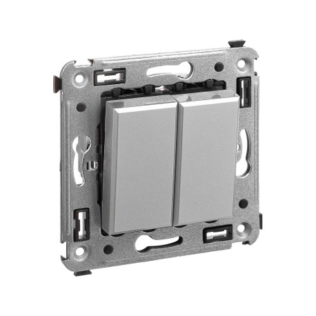 4404124 | Инвертор двухклавишный в стену, Avanti, Закаленная сталь-1