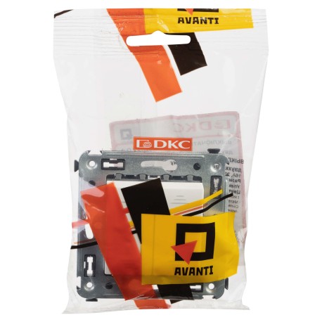 4400104 | Выключатель двухклавишный в стену, "Avanti", "Белое облако"-4