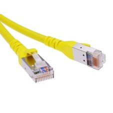 Патч-корд экранированный CAT6A SF/UTP 4х2, LSZH, желтый, 1.0м