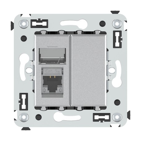 4404363 | Компьютерная розетка RJ-45 в стену, кат.5e одинарная экранированная, Avanti,Закаленная сталь-1