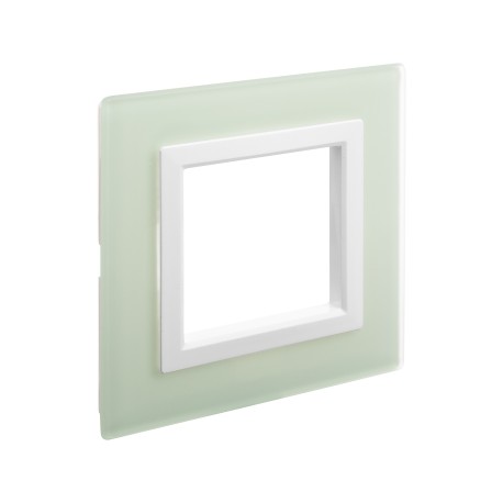 4406822 | Рамка из натурального стекла, "Avanti", светло-зеленая, 2 модуля-1