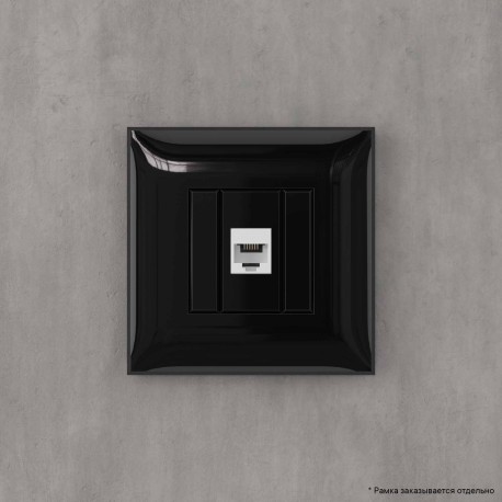 4402613 | Телефонная розетка RJ-12 без шторки в стену одинарная, "Avanti", "Черный квадрат"-4