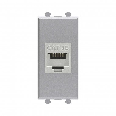 4404761 | Компьютерная розетка RJ-45 без шторки модульная, кат.5е экранированная, "Avanti", "Закаленная сталь", 1 модуль