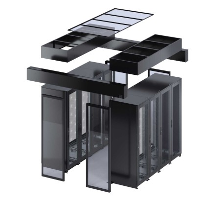 RBIC220817 | Холодный коридор, шириной 1200мм, высотой 2120, глубиной шкафов 800мм и глубиной коридора 1,7 м, с автоматическими дверями, и задней панелью-4