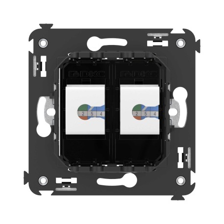 4402664 | Компьютерная розетка RJ-45 без шторки в стену, кат.5е двойная, "Avanti", "Черный квадрат"-3