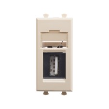 USB 2.0 розетка модульная, тип А-А, "Avanti", "Ванильная дымка", 1 модуль