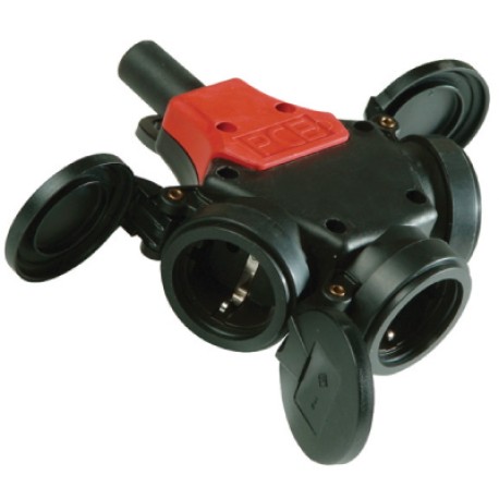 DISS320163 | Розетка тройник с откидной крышкой