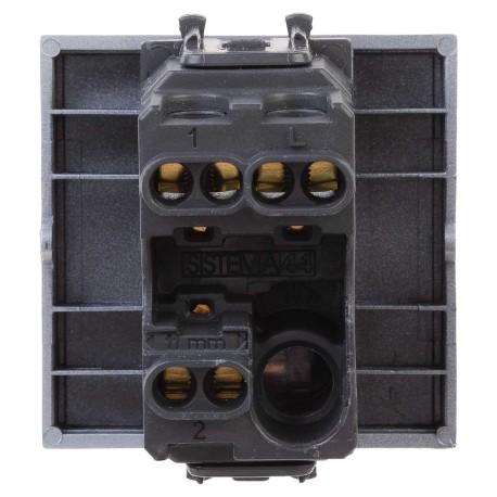 4404112 | Переключатель одноклавишный модульный, "Avanti", "Закаленная сталь", 2модуля-2