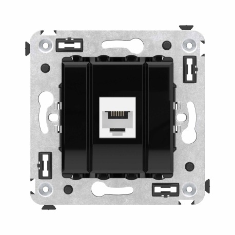 4402613 | Телефонная розетка RJ-12 без шторки в стену одинарная, "Avanti", "Черный квадрат"