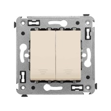 Кнопка двухклавишная в стену, Avanti, Ванильная дымка