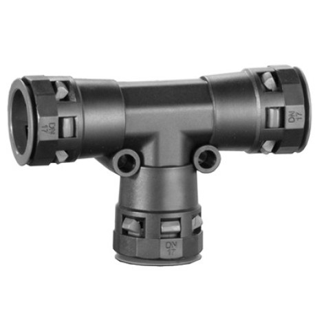 PAT36N | Тройник DN 36/36/36 мм, полиамид, цвет черный