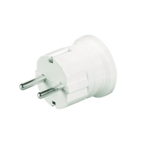 DIS1302063 | Вилка кабельная, бытовая с центральным вводом кабеля. Белая. IP20 16А 2P+E 230В