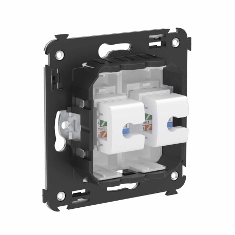 4400614 | Телефонная розетка RJ-12 без шторки в стену двойная, "Avanti", "Белое облако"-2