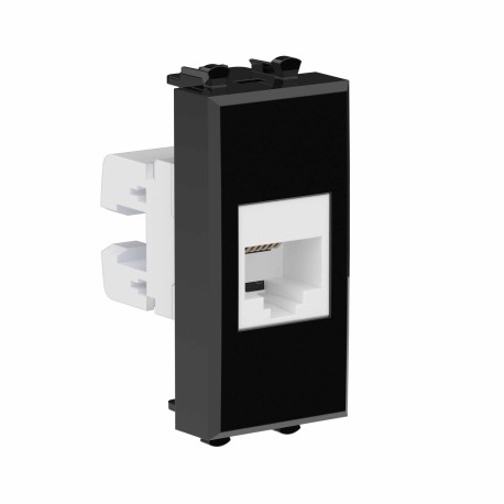 4402611 | Телефонная розетка RJ-12 без шторки модульная, "Avanti", "Черный квадрат", 1 модуль-1