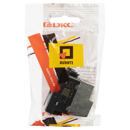 4412511 | Розетка TV проходная модульная, Avanti, Черный матовый, 1 модуль-4