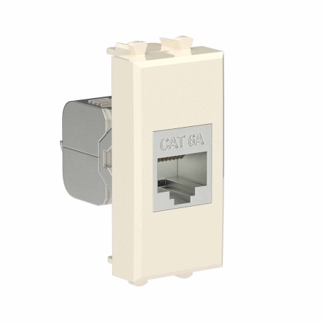 4405771 | Компьютерная розетка RJ-45 без шторки модульная, кат.6А экранированная, "Avanti", "Ванильная дымка", 1 модуль-1