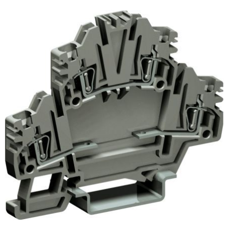 ZHD440GR | Клеммный зажим. Двухуровневый. Пружинный. 2,5 кв.мм. Оба уровня разомкнуты. Для установки электронных компонентов. Тип HMD.2N/X/GR