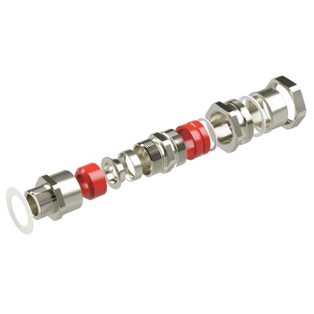 KAC3M4GHK | Взрывозащищенный кабельный ввод серии КАС для бронированного кабеля М25х1,5 d:11,8-18мм D:15-25мм. Присоединительная резьба GAS 1". Никелированная латунь IP66/IP68-1